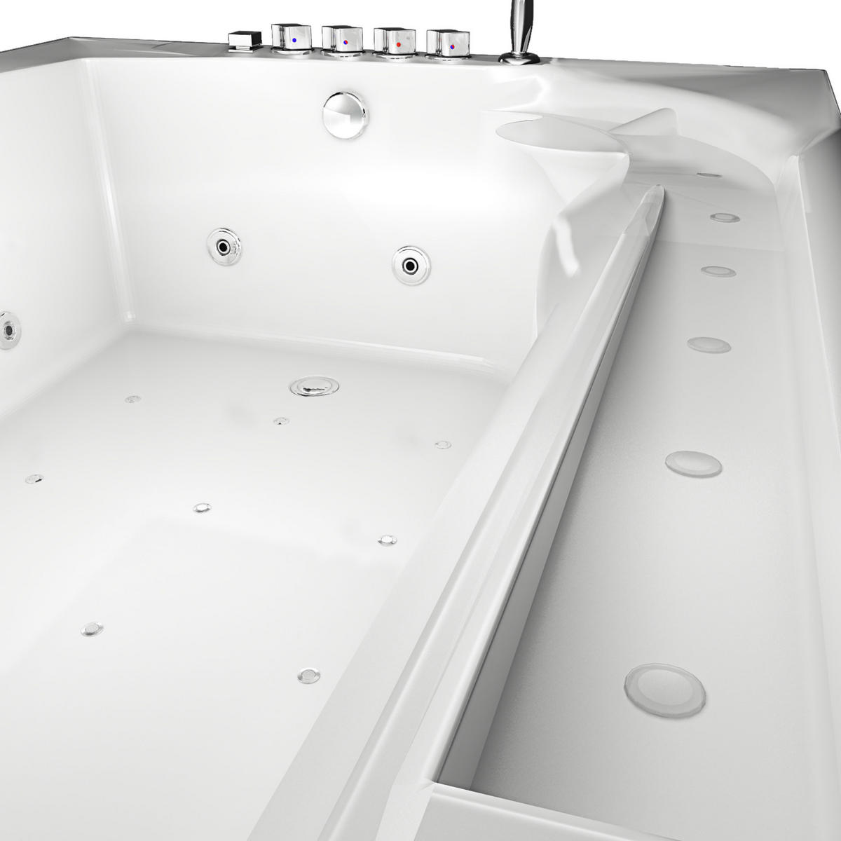 WHIRLPOOL Pool Badewanne Wanne W12H-B 180x135cm - Weiß, Glas/Kunststoff (135/70/180cm) - AcquaVapore by Sandra Jentho