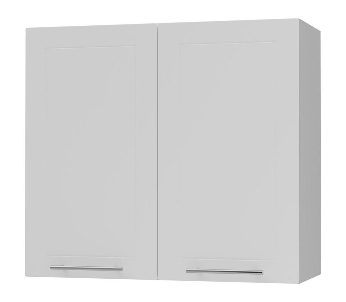 KÜCHENHÄNGESCHRANK Kvantum W3/80 Weiß Matt / Grau Matt 80 / 32,5 / 72cm - Weiß/Grau, Holz/Holzwerkstoff (80/72/32.5cm) - Feldmann-Wohnen