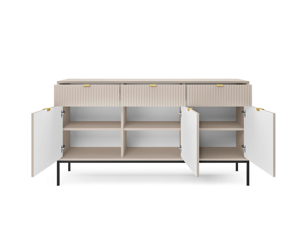 KOMMODE Kioto KSZ154 in Kaschmir - Kaschmir/Goldfarben, Holzwerkstoff/Metall (154/83/39cm) - Ravio