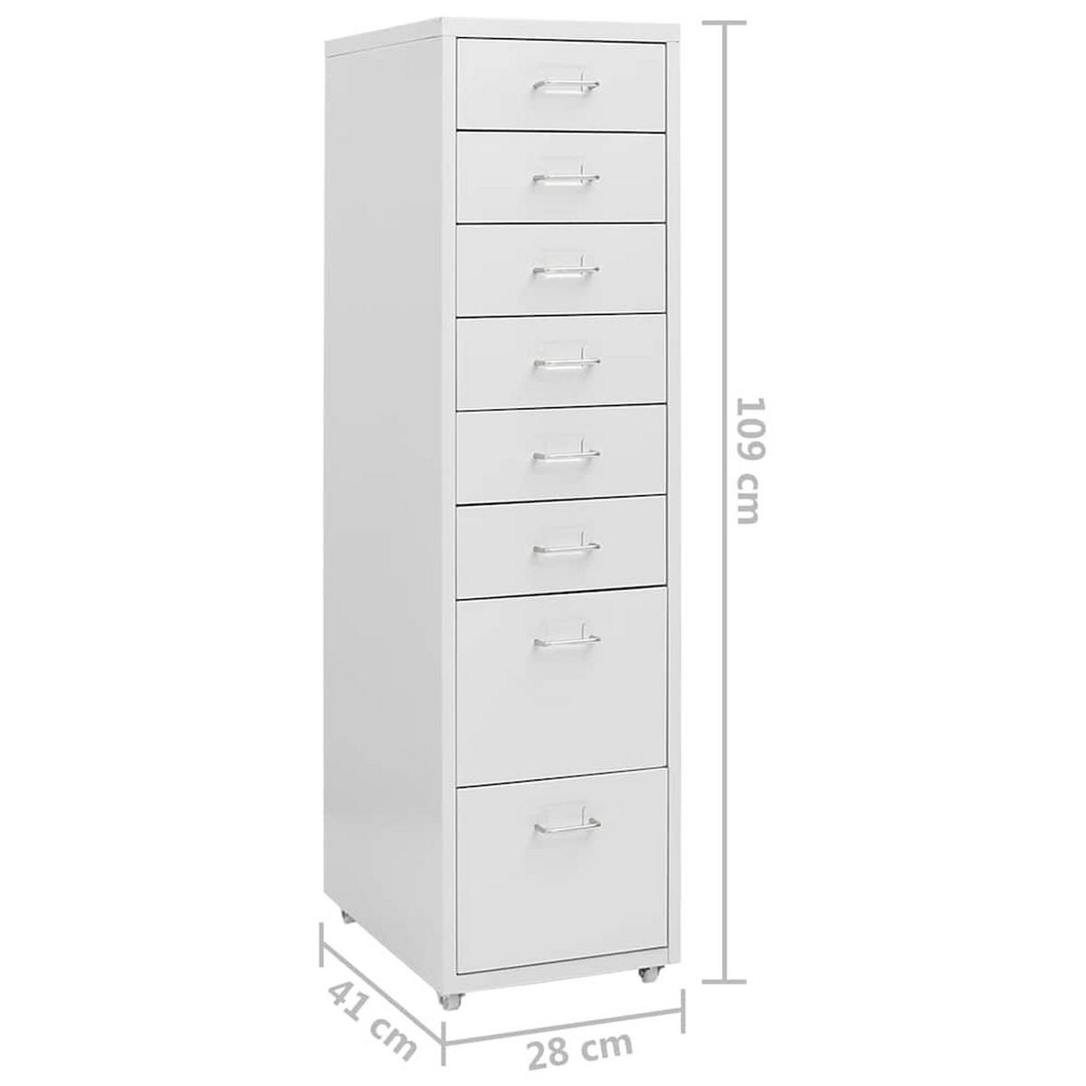 AKTENSCHRANK Mit Rollen Grau 28/41/109 Cm Metall - Grau, Metall (41/109/28cm) - vidaXL