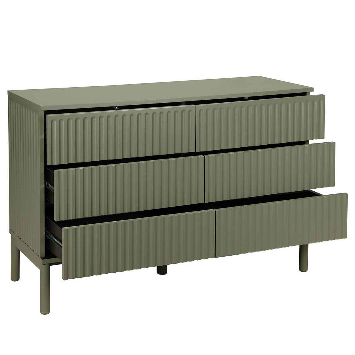 KOMMODE - Olivgrün, Holz/Holzwerkstoff (120/80/40cm) - home24