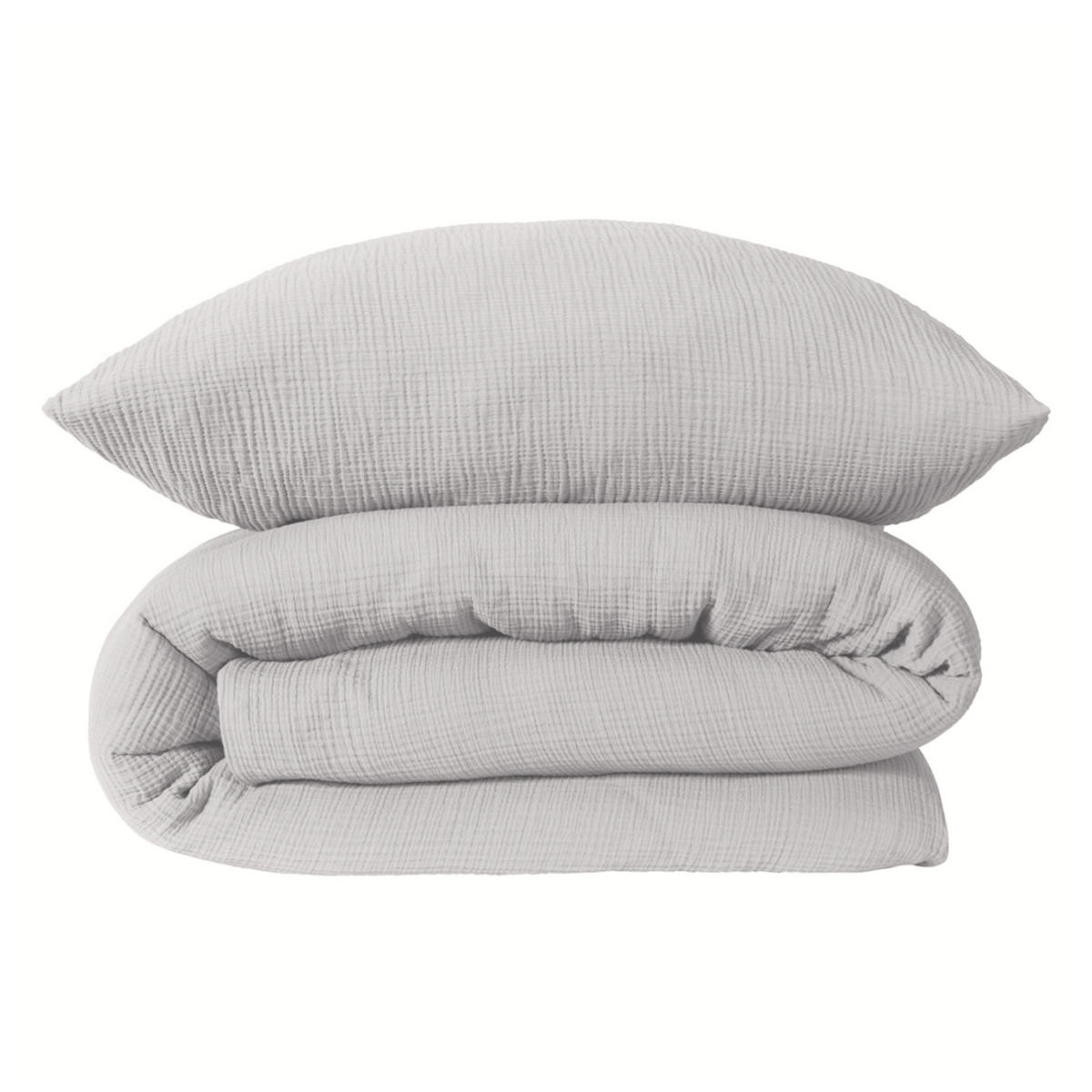 BETTWÄSCHESET Molly - Musselin - 2-teilig - 135 x 200 cm - Hellgrau - Hellgrau, Textil (135/200cm) - SCHIESSER