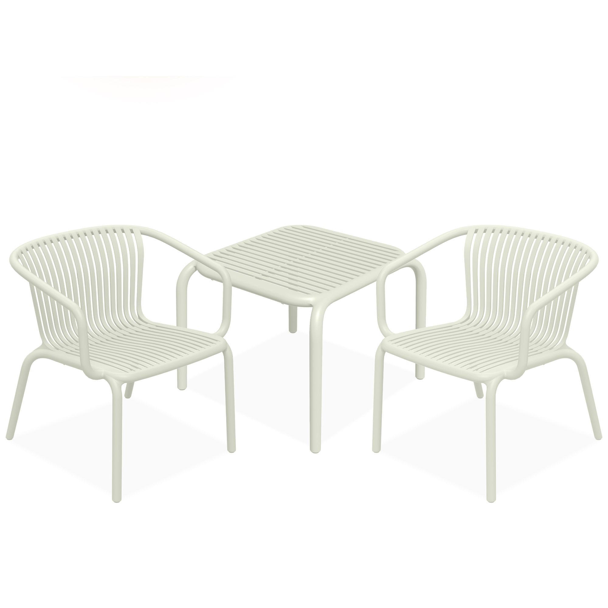 GARTEN ESSGRUPPE FICCARI, Gartenmöbel-Set 3-tlg, Beige - Beige, Kunststoff - KONSIMO®