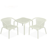 GARTEN ESSGRUPPE FICCARI, Gartenmöbel-Set 3-tlg, Beige - Beige, Kunststoff - KONSIMO®