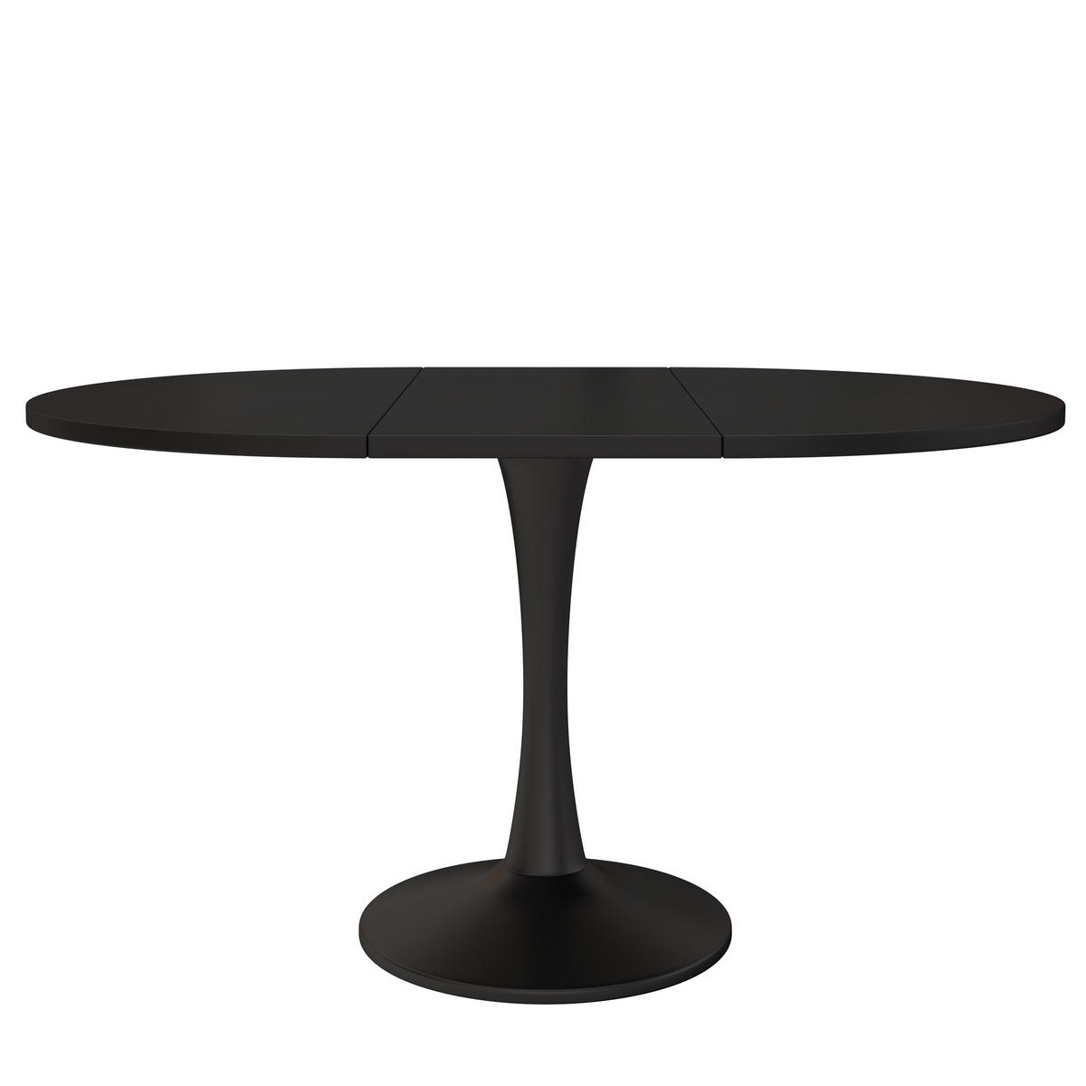 ESSTISCH oval 100/100/75 cm schwarz aus MDF höhenverstellbar - Schwarz, Holzwerkstoff (100/140/75cm) - OKWISH