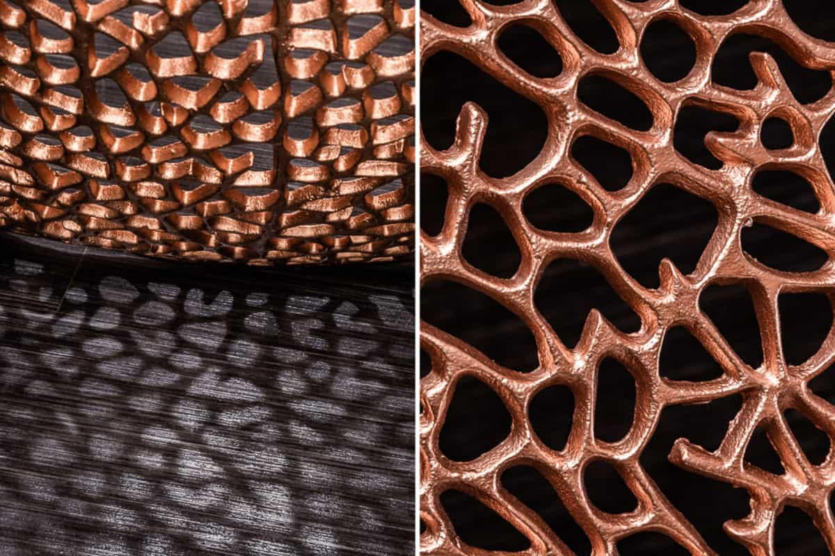 COUCHTISCH ABSTRACT LEAF Metall Kupfer 80 cm - Kupferfarben, Metall (78/80/41cm) - riess-ambiente