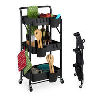 ROLLWAGEN - Schwarz, Kunststoff/Metall (44.5/89/29cm) - Relaxdays