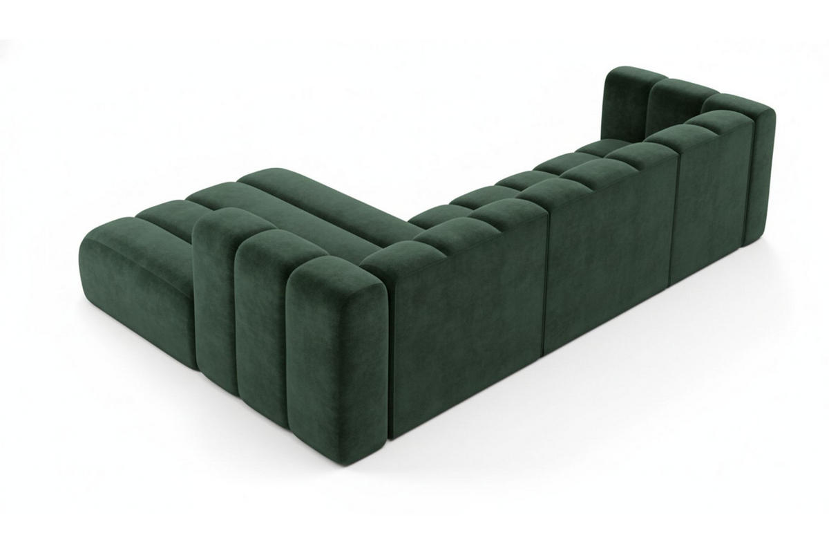 ECKSOFA L-Form Grand L 287 cm, Veloursstoff Salvador, Grün, Links - Grün, Holz (287/179cm) - Kaiser Möbel