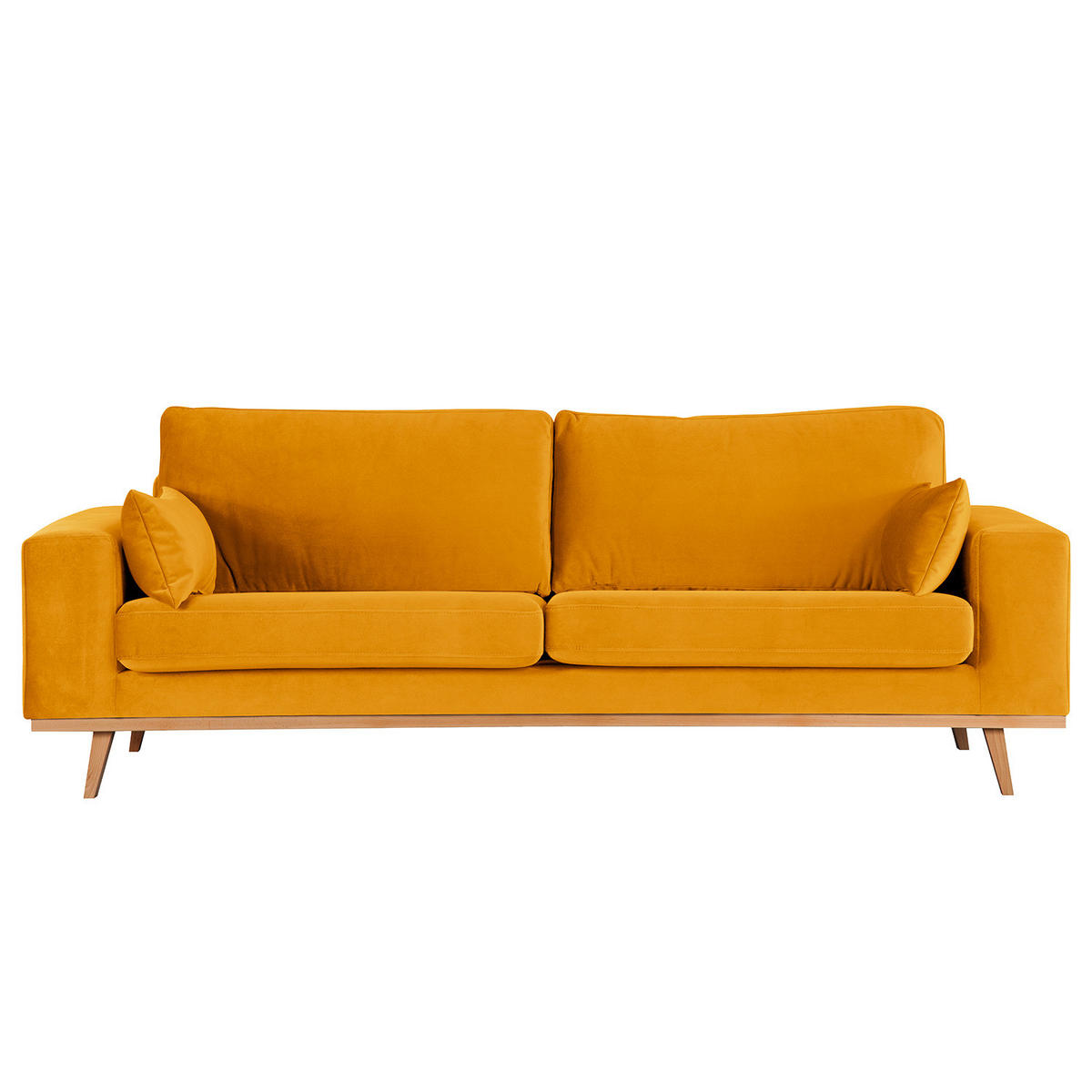 2-SITZER SOFA - Gelb/Buchefarben, Textil (197/81/88cm) - home24