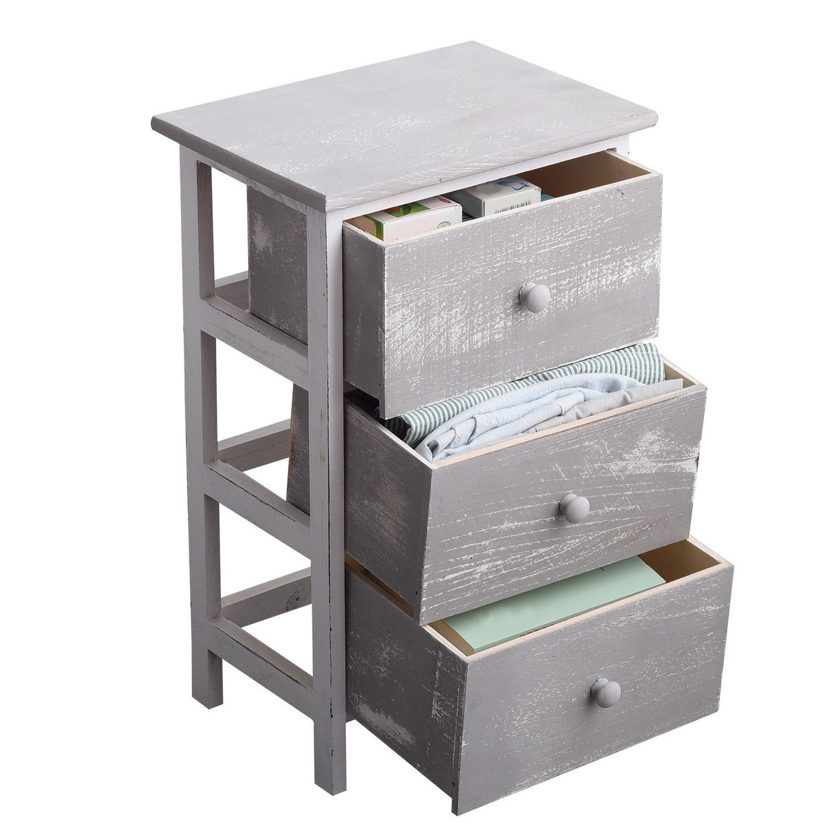 NACHTTISCH Grau 25/35/56 cm - Grau, Holz (25/56/35cm) - Mobili Rebecca