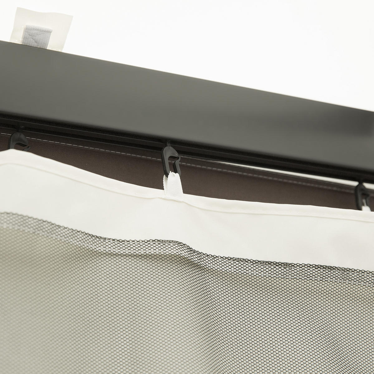 MOSKITONETZ, Nylon-Mesh, Schwarz - Schwarz, Kunststoff (352/1/207cm) - Outsunny