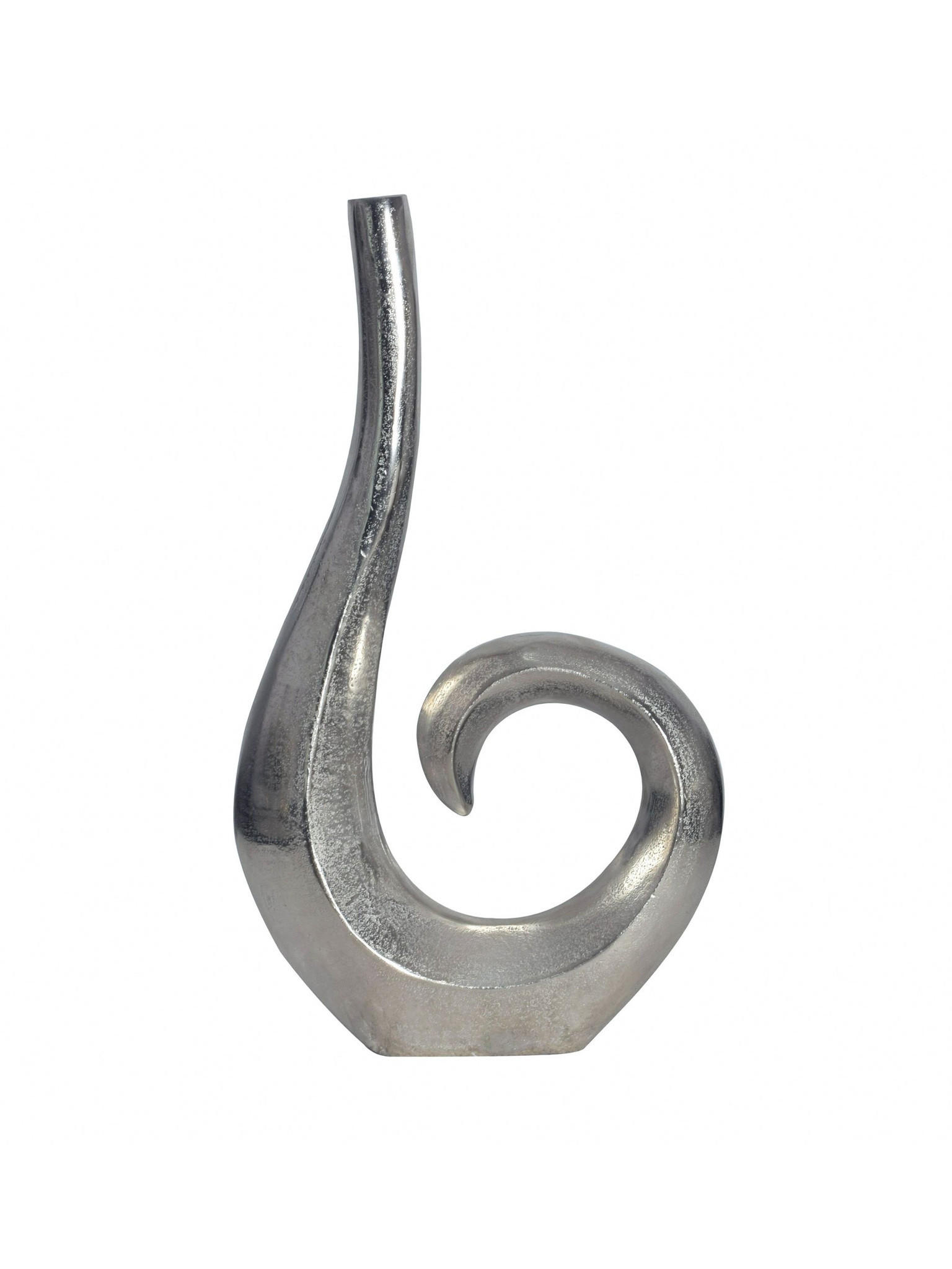 METALLVASE BAVENO, Aluminium, handgefertigt, Silber, 26 x 8 x 47 cm - Silberfarben, Metall (47cm) - KADIMA DESIGN