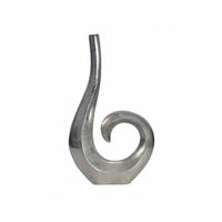 METALLVASE BAVENO, Aluminium, handgefertigt, Silber, 26 x 8 x 47 cm - Silberfarben, Metall (47cm) - KADIMA DESIGN