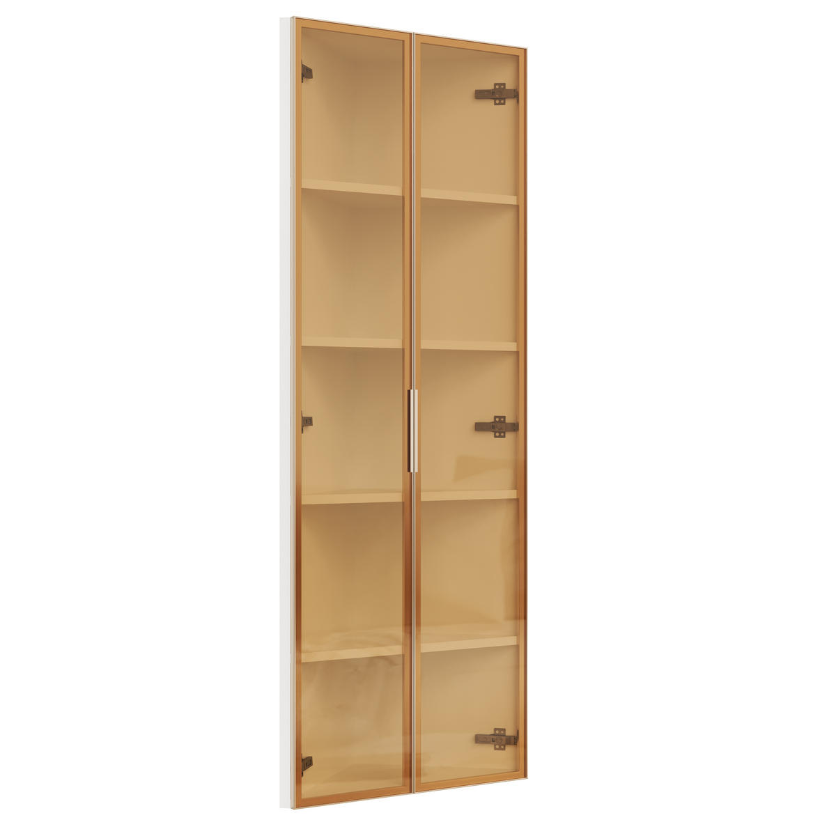 VITRINE 62cm Weiß Glas LED Eckvitrine modern - Weiß, Holzwerkstoff (62/160/35cm) - FLIEKS