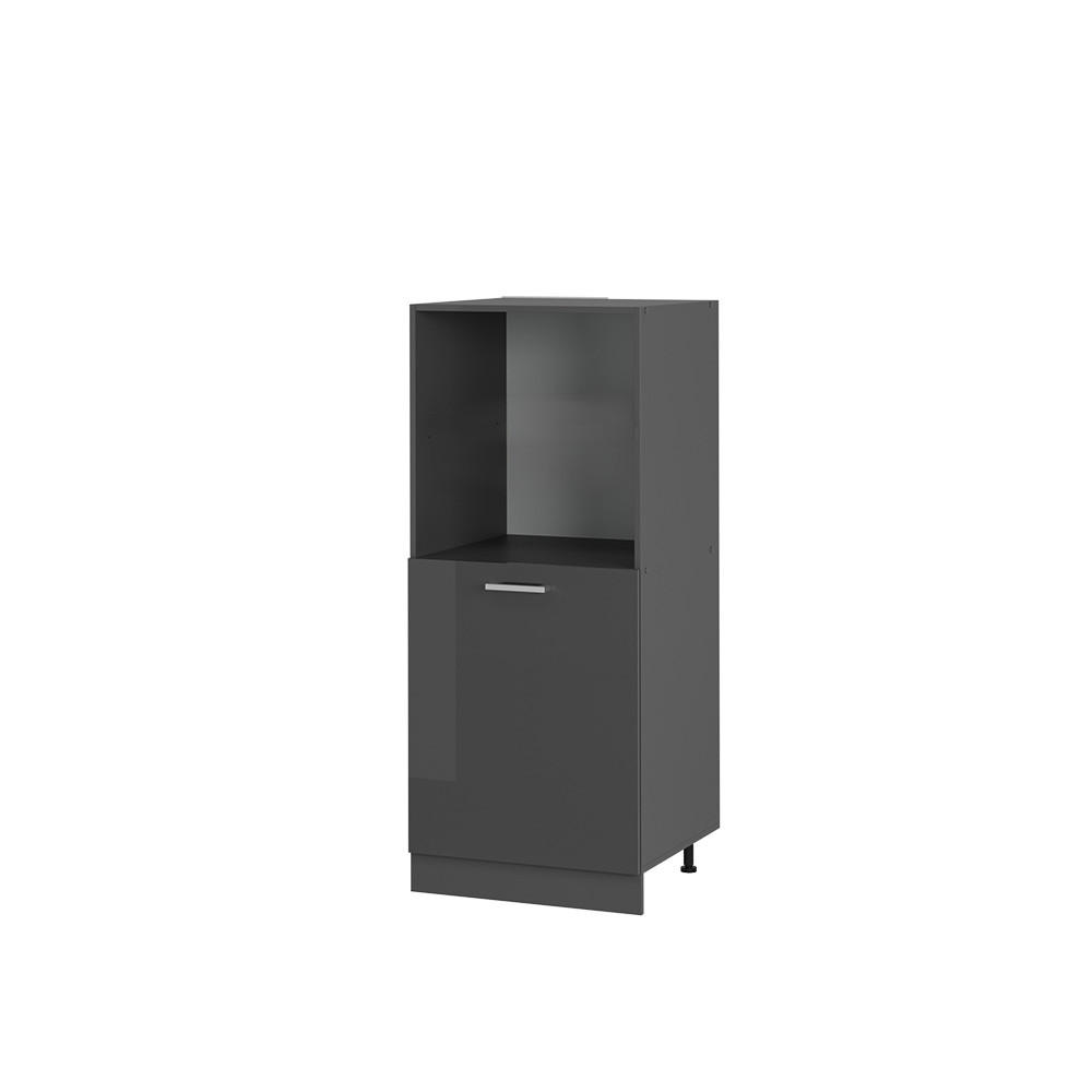 HERDUMBAUSCHRANK R-Line Anthrazit Hochglanz 60 cm - Schwarz Hochglanz/Anthrazit, Holzwerkstoff (60/143/57cm) - Vicco