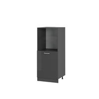 HERDUMBAUSCHRANK R-Line Anthrazit Hochglanz 60 cm - Schwarz Hochglanz/Anthrazit, Holzwerkstoff (60/143/57cm) - Vicco