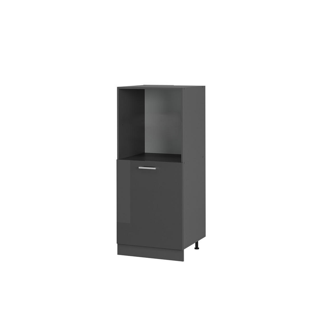 HERDUMBAUSCHRANK R-Line Anthrazit Hochglanz 60 cm - Schwarz Hochglanz/Anthrazit, Holzwerkstoff (60/143/57cm) - Vicco