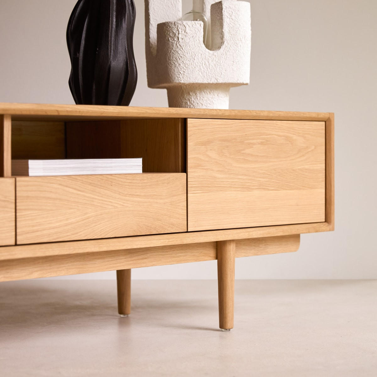 TV-SCHRANK Ellie Natur aus Eiche - Naturfarben, Holz (180/46/40cm) - Tikamoon