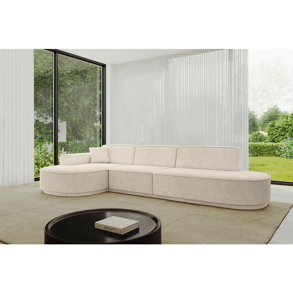 Thumbnail - Altdecor Ecksofa, Beige, Textil, 4-Sitzer, Ottomane links, L-Form, 321x165 cm, Wohnzimmer, Sofas & Couches, Wohnlandscha...