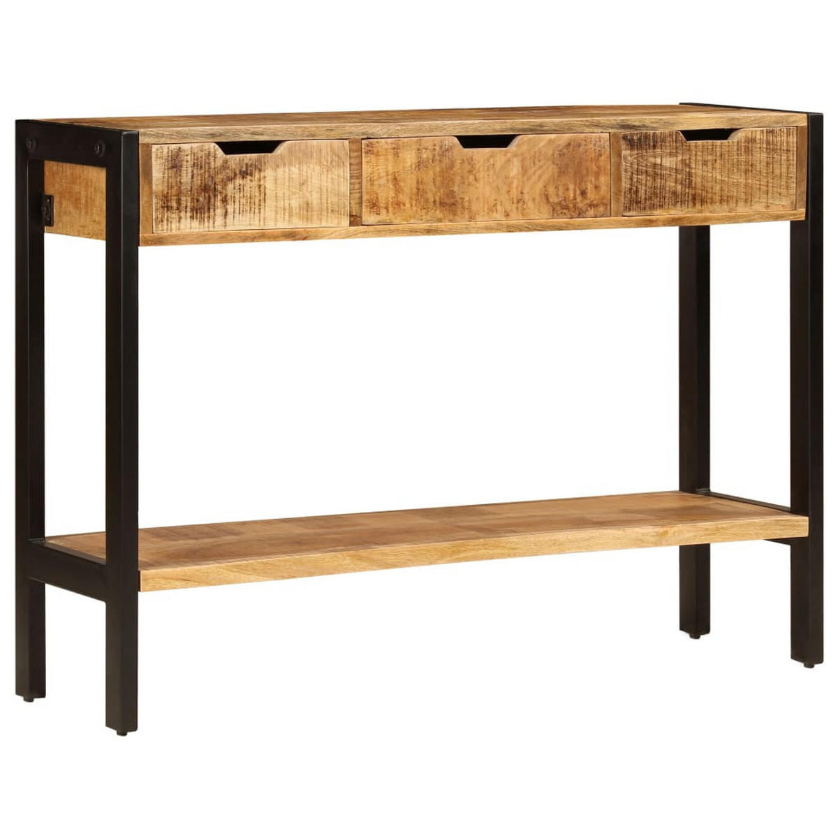 SIDEBOARD Mit 3 Schubladen 110/35/75 Cm Massivholz Mango - Braun, Holz (35/75/110cm) - vidaXL
