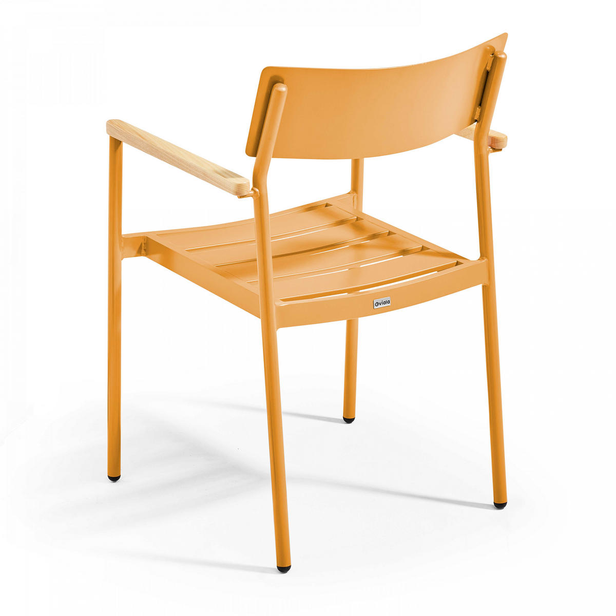 GARTENSTUHL, Holzfarbe und Gelb - Gelb, Metall (55.5/86/56.5cm) - Oviala