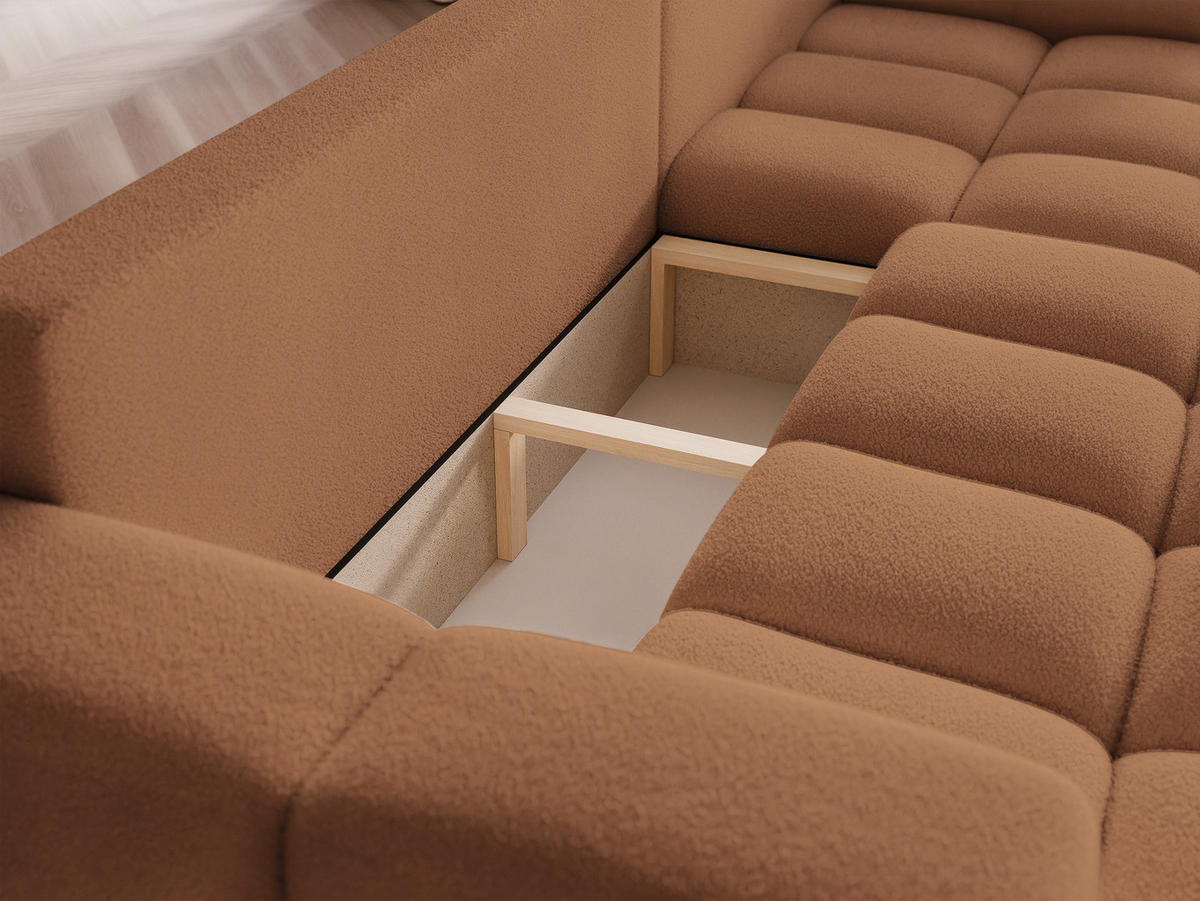 ECKSOFA BUENO mit Schlaffunktion und Bettkasten Orange - Orange, Holzwerkstoff/Kunststoff (280/148cm) - Idohome