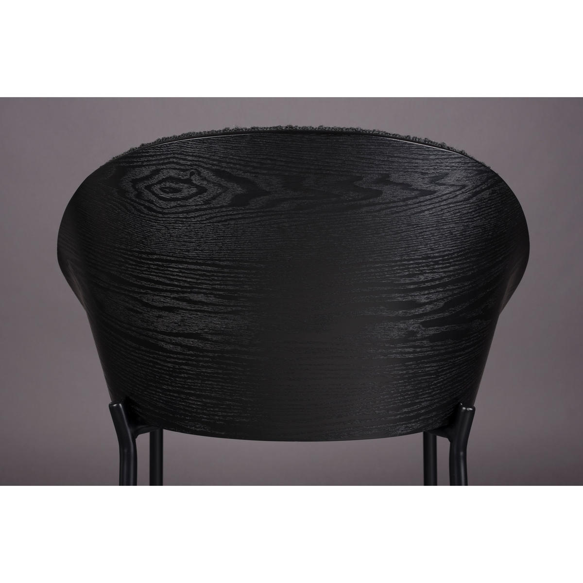 BARHOCKER Rodin Rückenlehne 65 cm Bouclé Schwarz - 2 er Set - Schwarz, Kunststoff (53/87/50cm) - Dutchbone