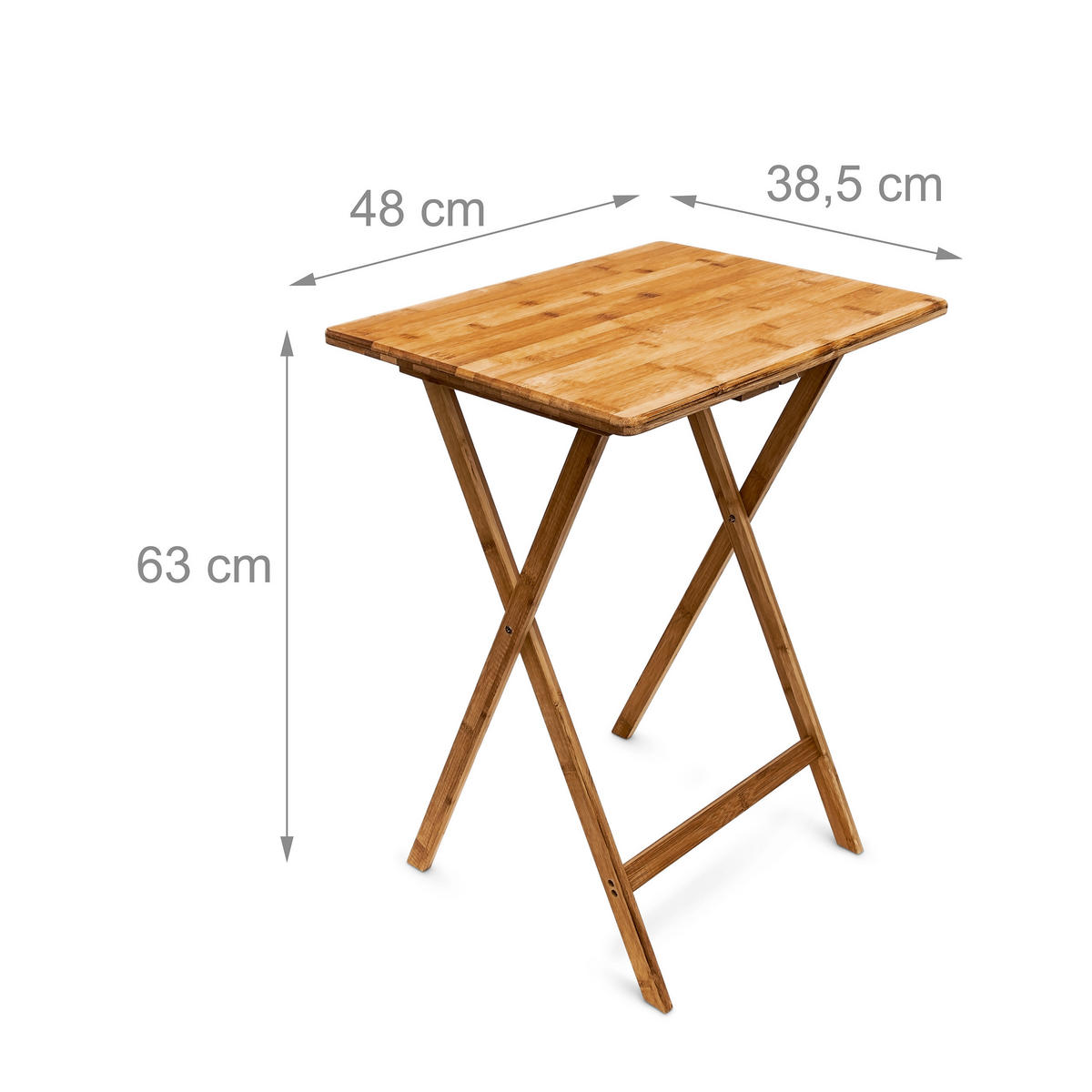 BEISTELLTISCH - Hellbraun, Holz (38.5/48/63cm) - Relaxdays