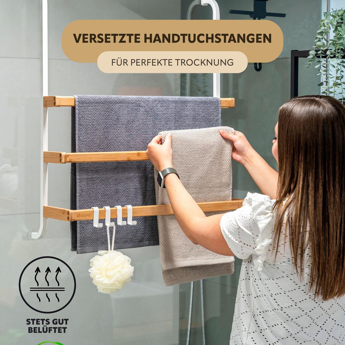 HANDTUCHHALTER, weiß - Weiß, Holz (63.5/77.5/21cm) - eluno