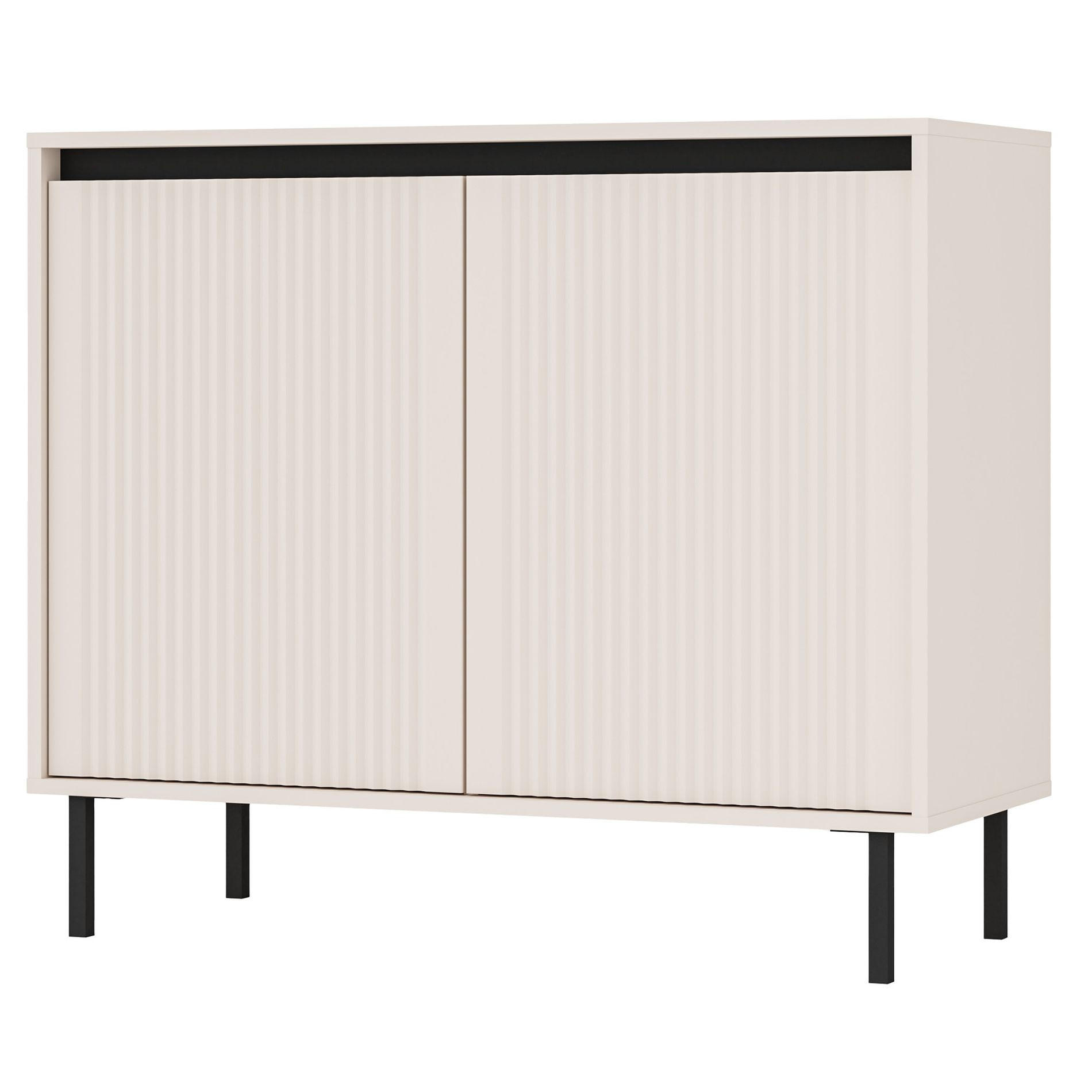 SIDEBOARD Osaka Sandbeige 100 cm - Beige/Schwarz, Holzwerkstoff/Metall (100.2/84.7/40cm) - Selsey