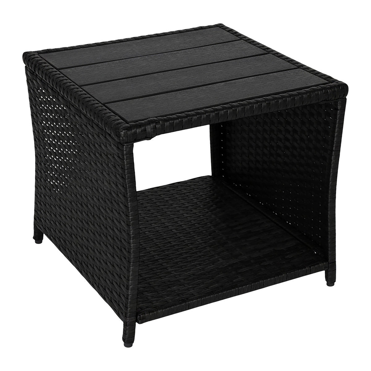 BALKONTISCH - Schwarz, Kunststoff/Metall (45/45/40cm) - Relaxdays