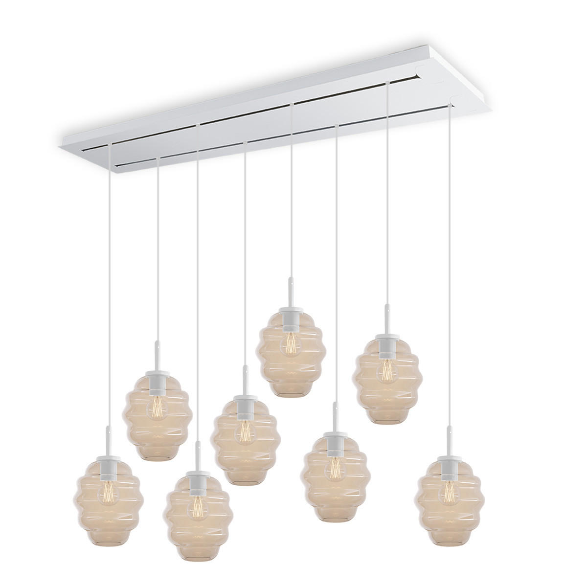 HÄNGELEUCHTE Echos 8-flammig Klar Ø 18cm - Klar/Weiß, Glas (18/18/20cm) - s.luce