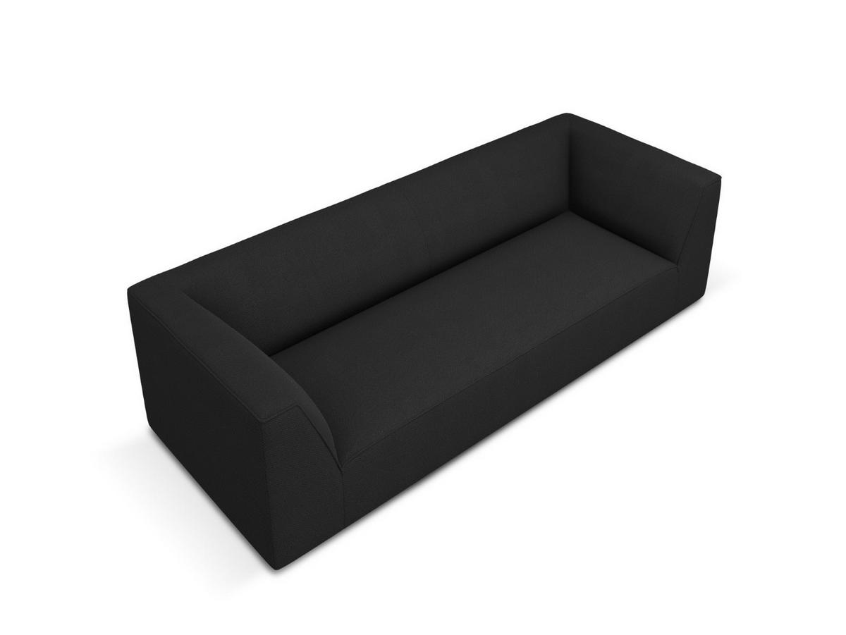 SOFA Ruby aus strukturiertem Stoff schwarz 3 Sitzplätze - Schwarz, Textil (93/69/232cm) - Micadoni