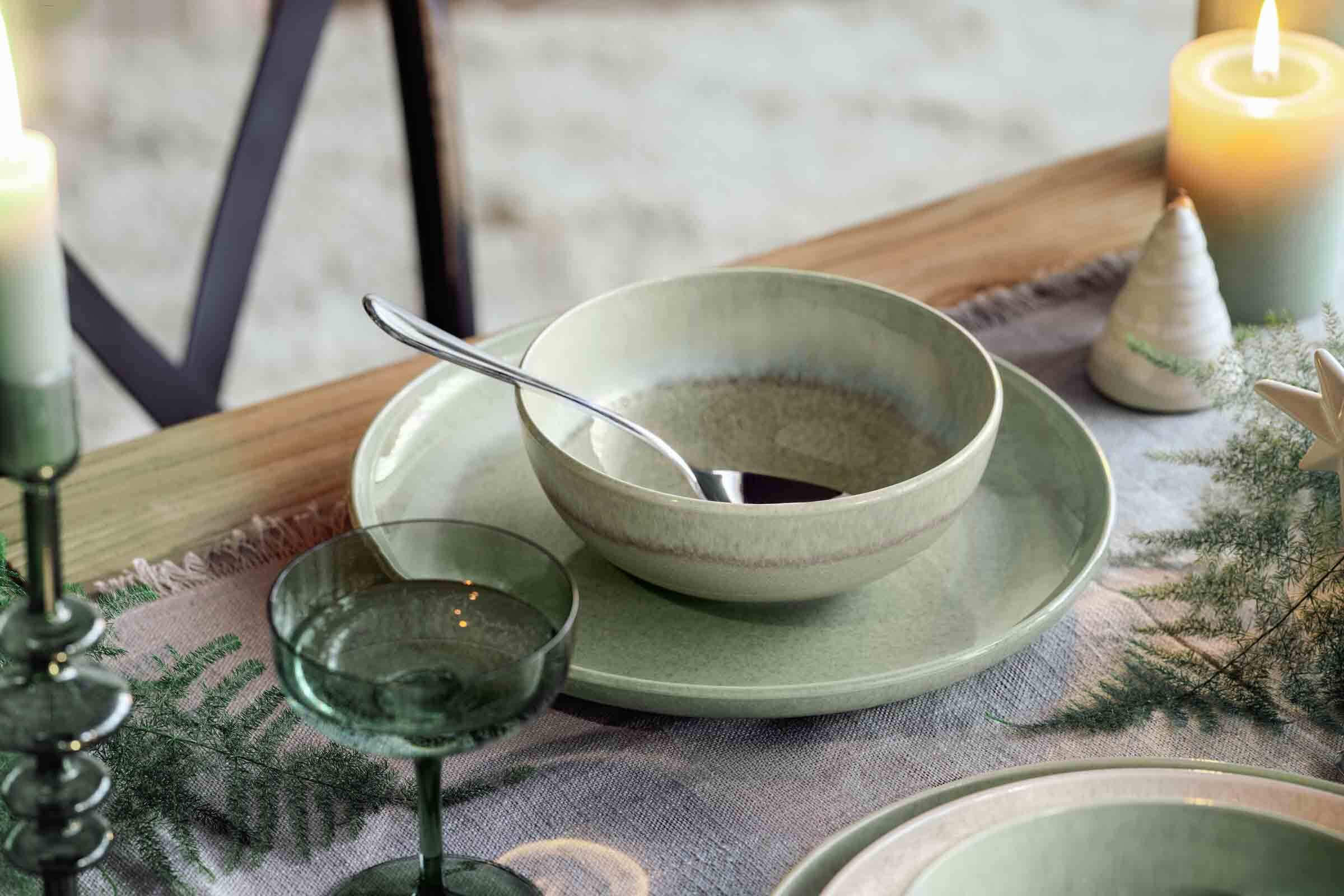 FRÜHSTÜCKS-SET Perlemor Alga grün 6er Set - Grün, Keramik (28/22/38cm) - like.Villeroy & Boch