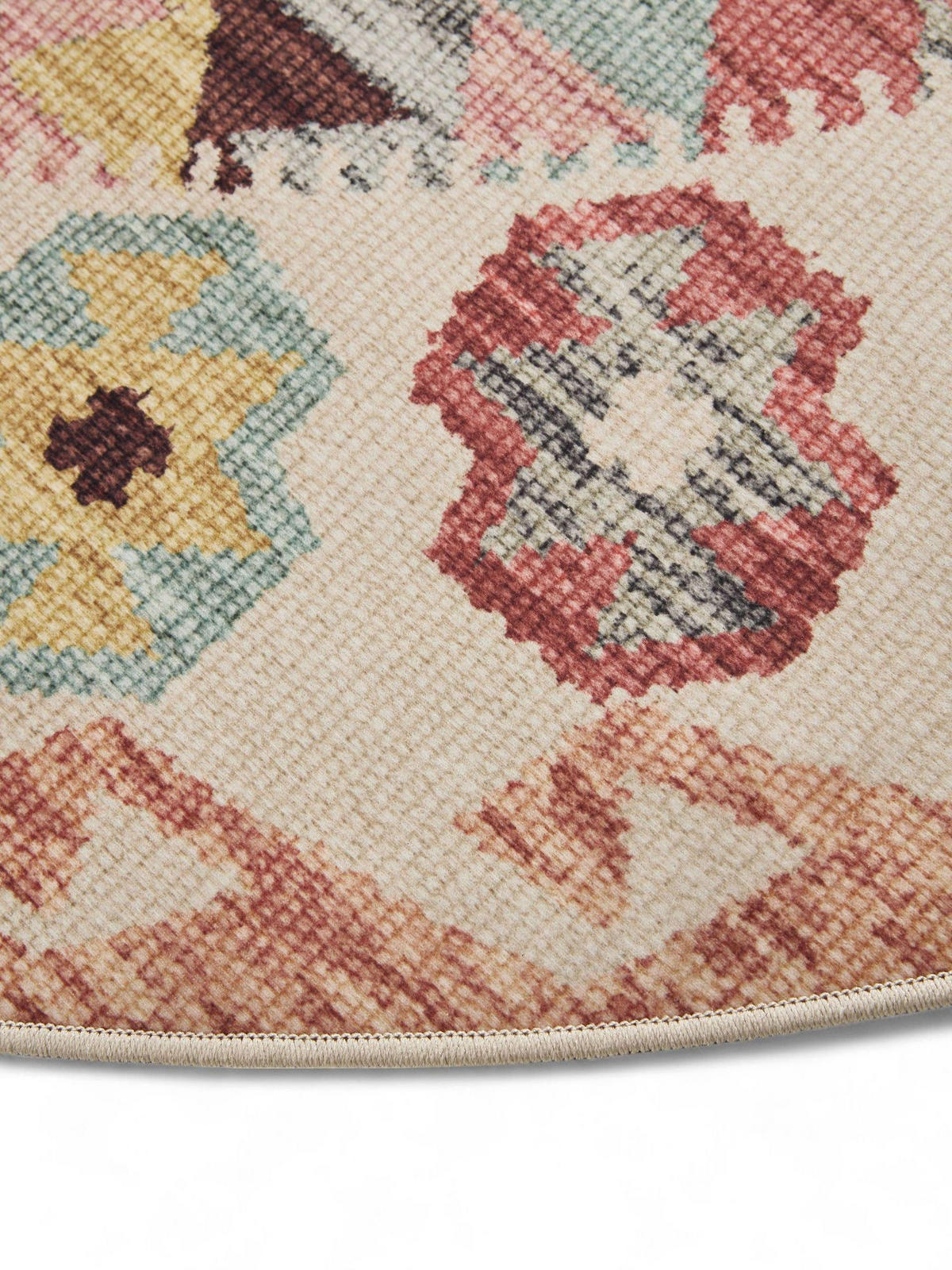 VINTAGE-TEPPICH George waschbar ø 120 cm rund - Multicolor, Kunststoff (120/120cm) - benuta