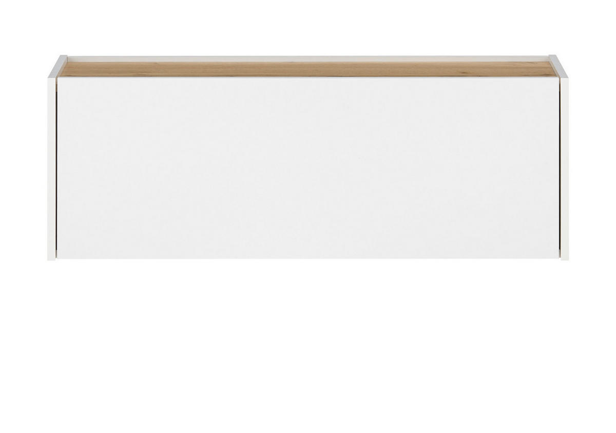 HÄNGEELEMENT weiß matt, Eiche Wotan 100 cm, Hängeschrank für Homeoffice und Büro - Eiche Wotan/Weiß, Holzwerkstoff (100/35/30cm) - Furn.Design