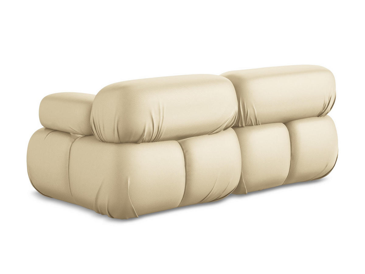 2-SITZER-SOFA Kunstleder Beige - Beige/Schwarz, Leder/Kunststoff (190/70/96cm) - Makamii