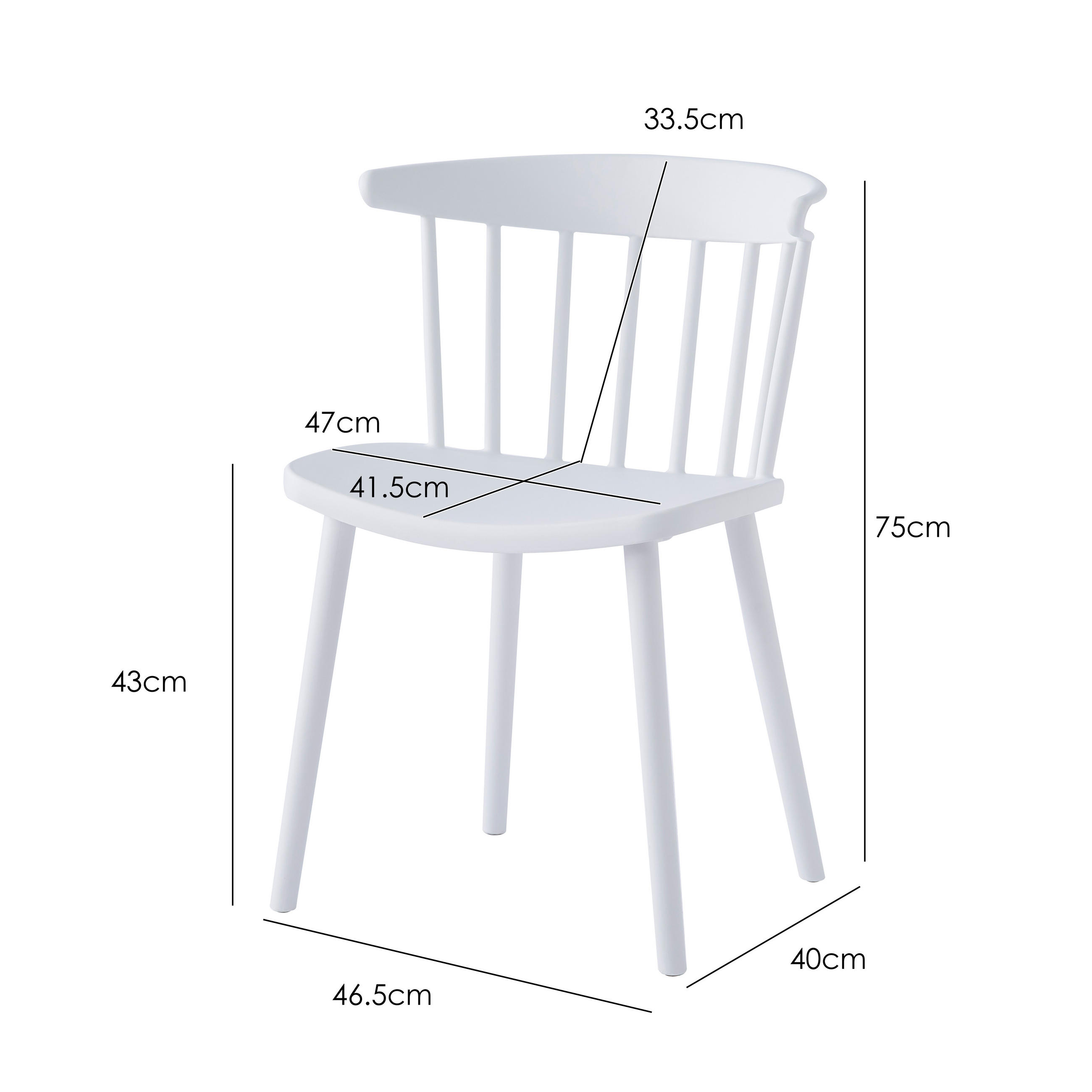 Thumbnail - Nordlys Stuhl, Weiß, Kunststoff, 46.5x75x41.5 cm, Esszimmer, Stühle, Esszimmerstühle, Vierfußstühle