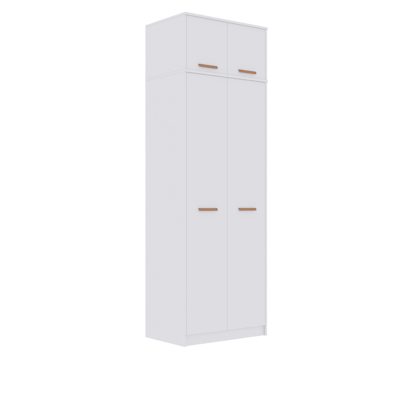 KLEIDERSCHRANK MIT AUFSATZ GRANT G13/G19 WEIß 75/235/54 - Weiß, Holzwerkstoff (75/235/54cm)
