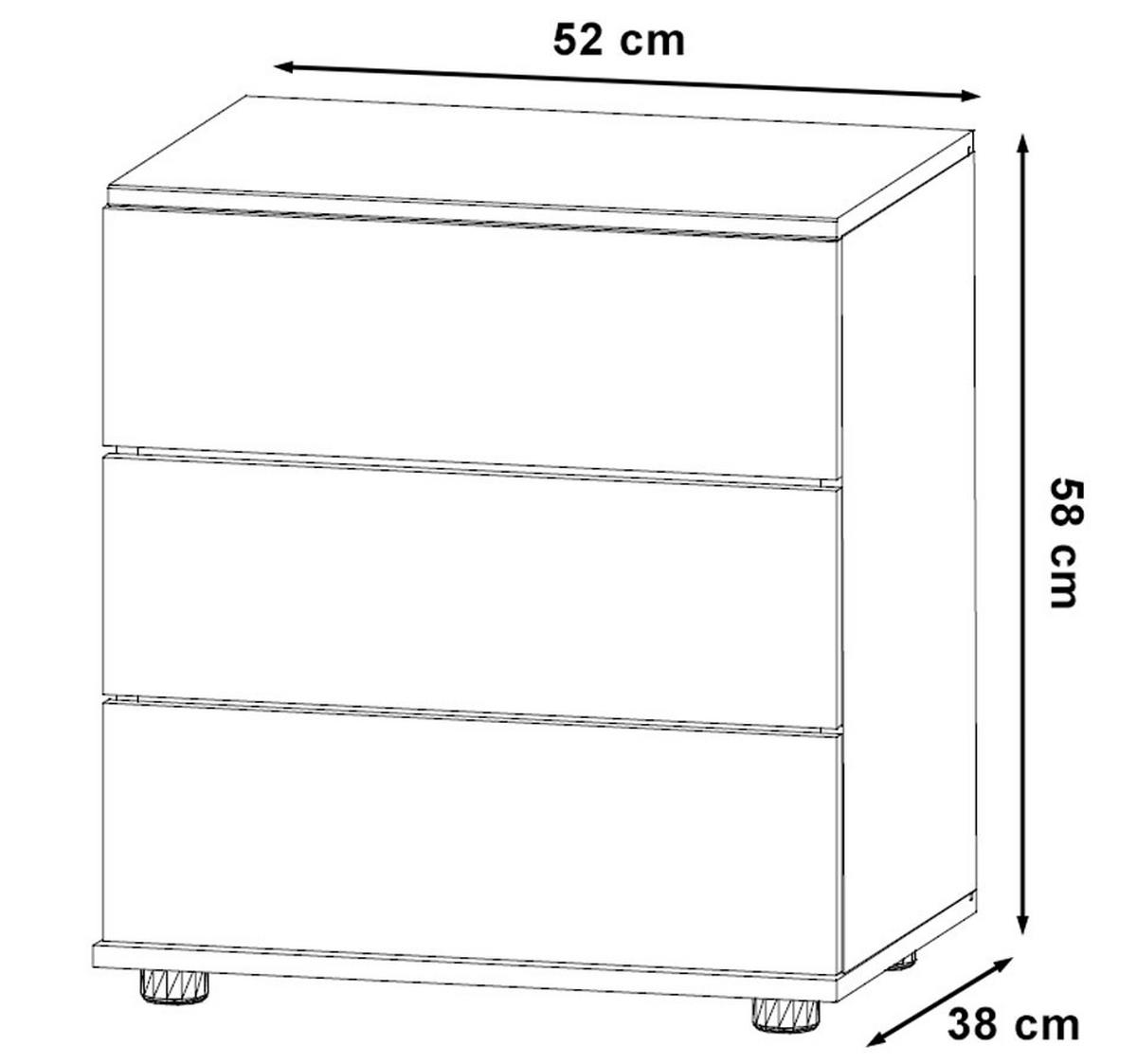 NACHTTISCH Stockholm 2er Set Plankeneiche / graphit je 52 / 38 / 58cm - Eichefarben, Holz/Holzwerkstoff (52/58/38cm) - Wimex