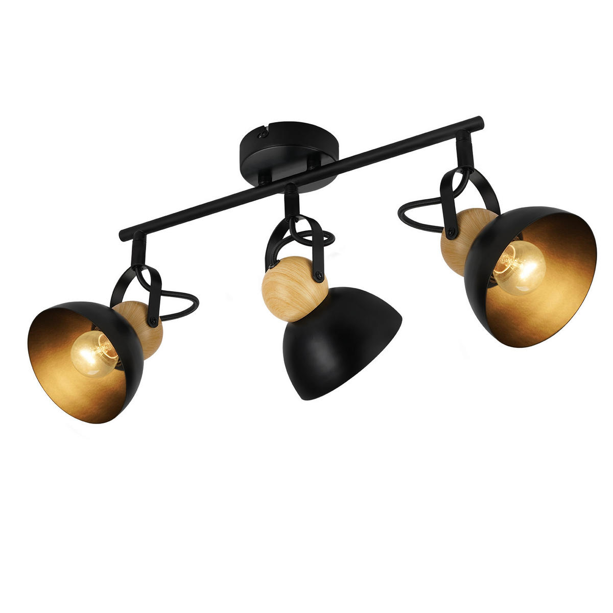 DECKENSTRAHLER Stralinde 21/15/46 cm - Schwarz, Metall (46/21/15cm) - ZMH