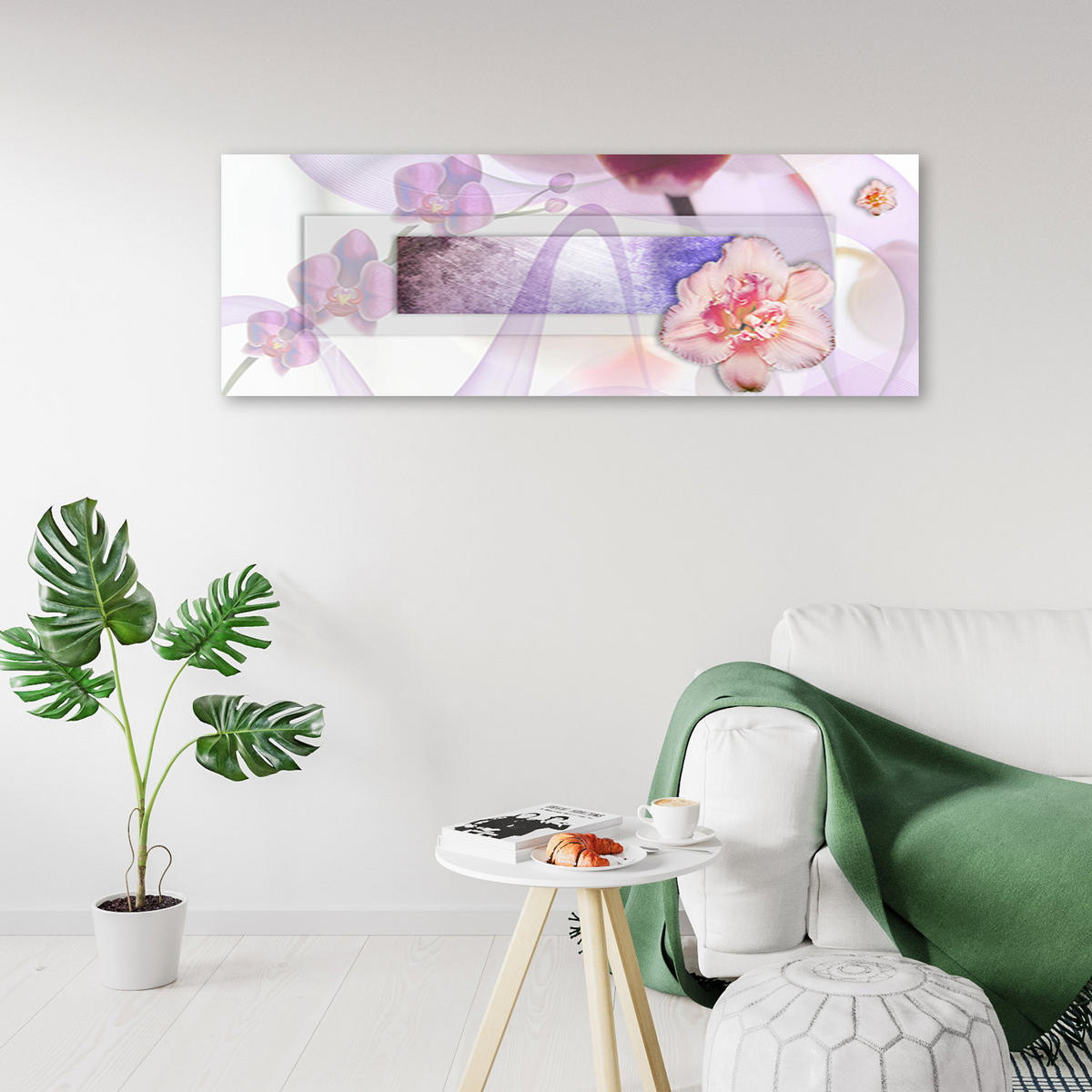 KUNSTDRUCK Rosa 120/40 cm - Pink, Textil (120/40cm) - KUNSTLOFT