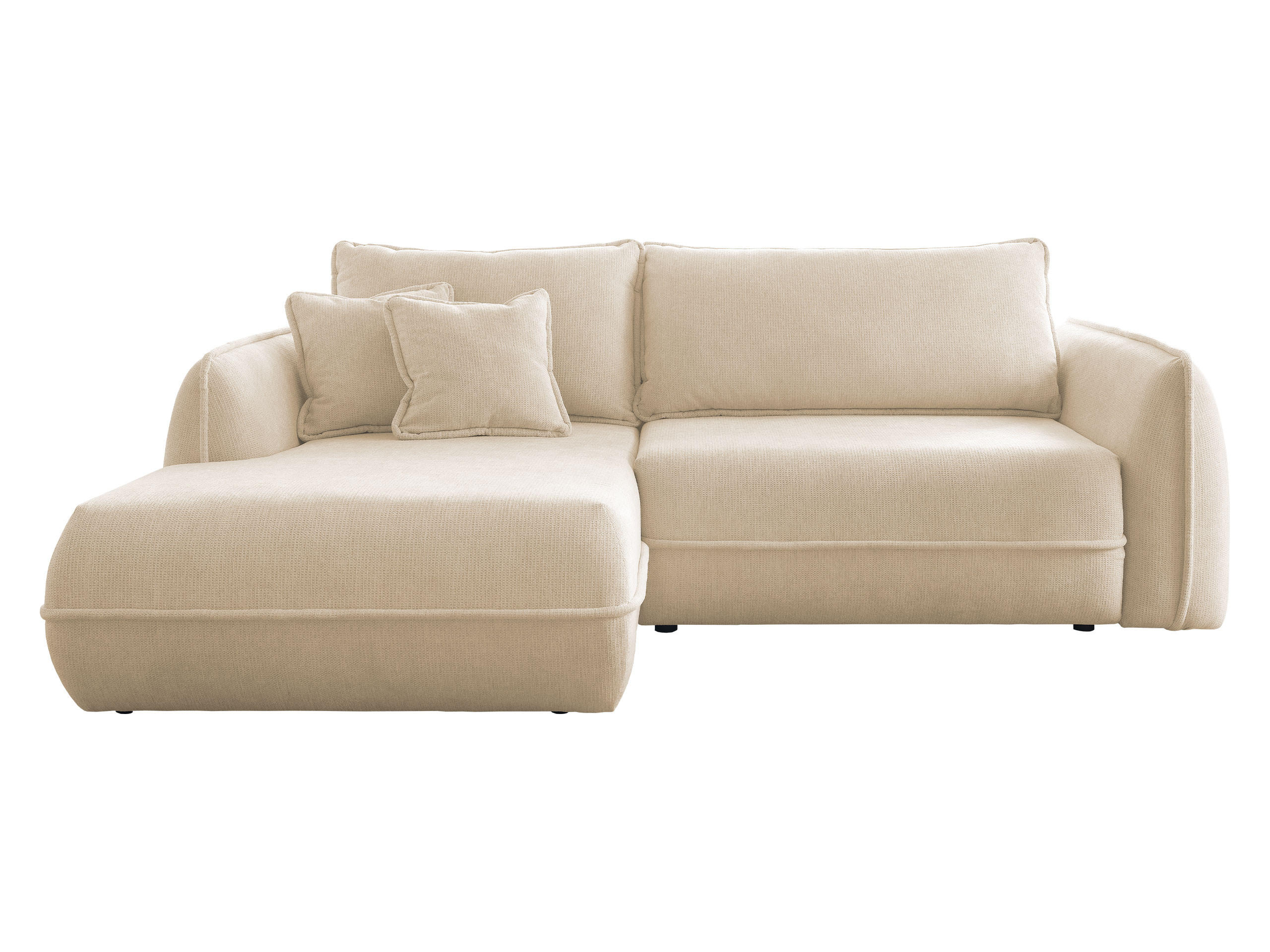 ECKSOFA Moho, Seite: Links - Beige/Schwarz, Holz/Kunststoff (254/162cm) - MIRJAN24