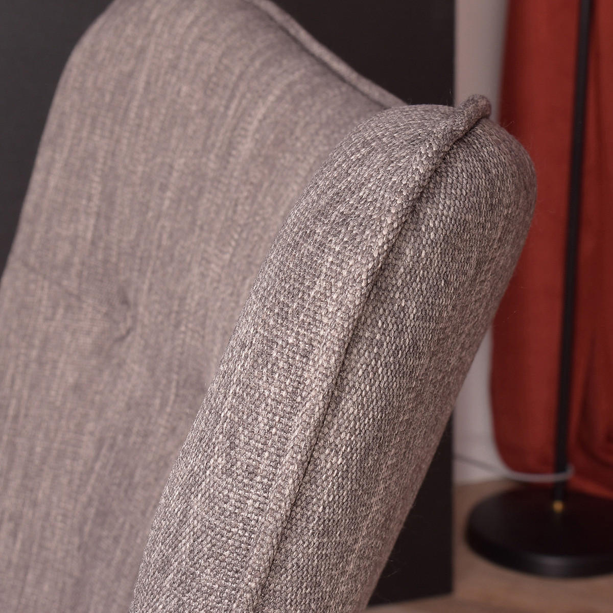 SCHAUKELSTUHL in Webstoff Grau - Dunkelbraun, Textil/Metall (66/97/84cm) - Meubles Cosy