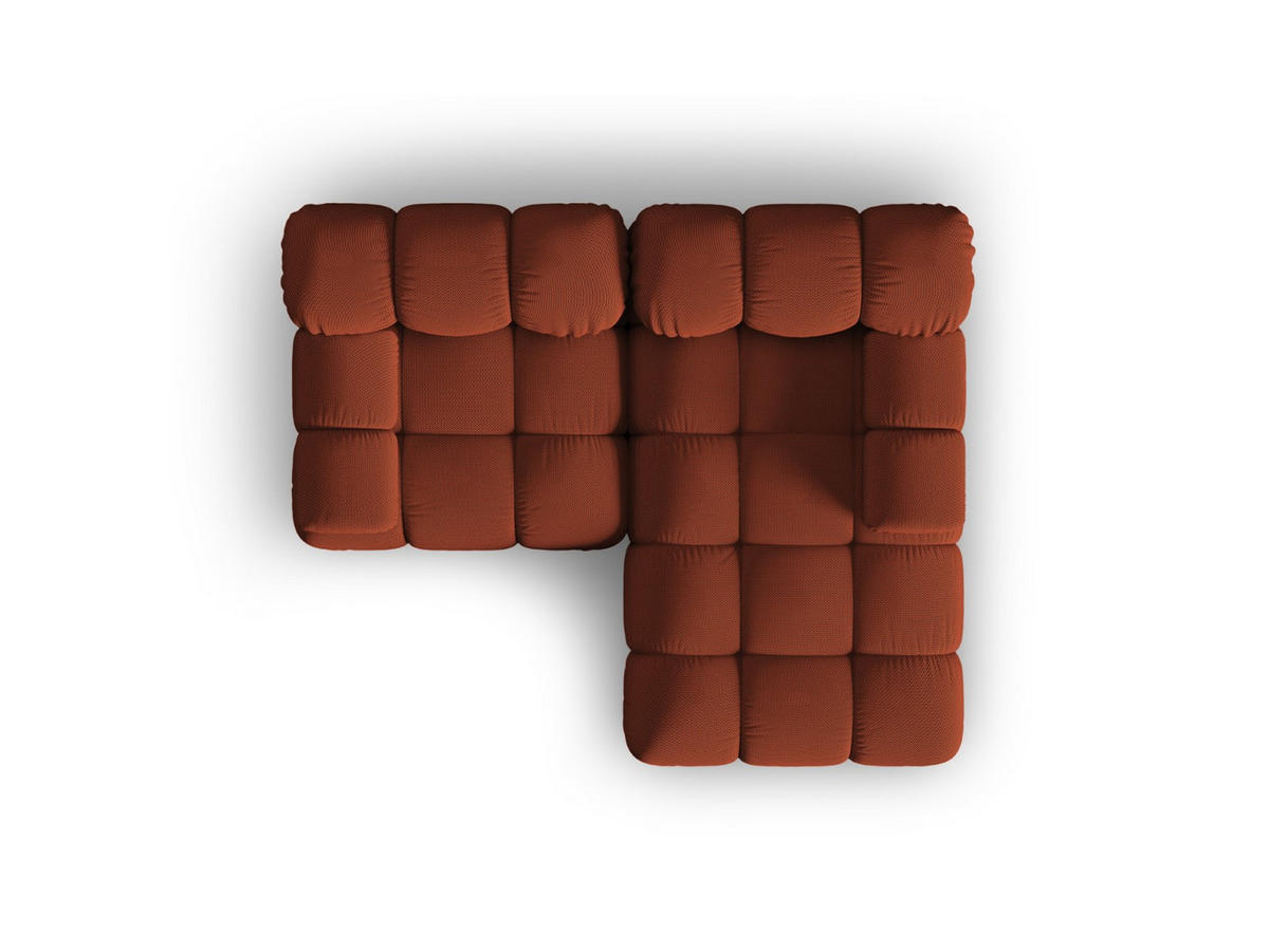 ECKSOFA modular rechts Bellis aus 3D-Stoff ziegelstein 3 Sitzplätze - Orange, Textil (155/188cm) - Micadoni