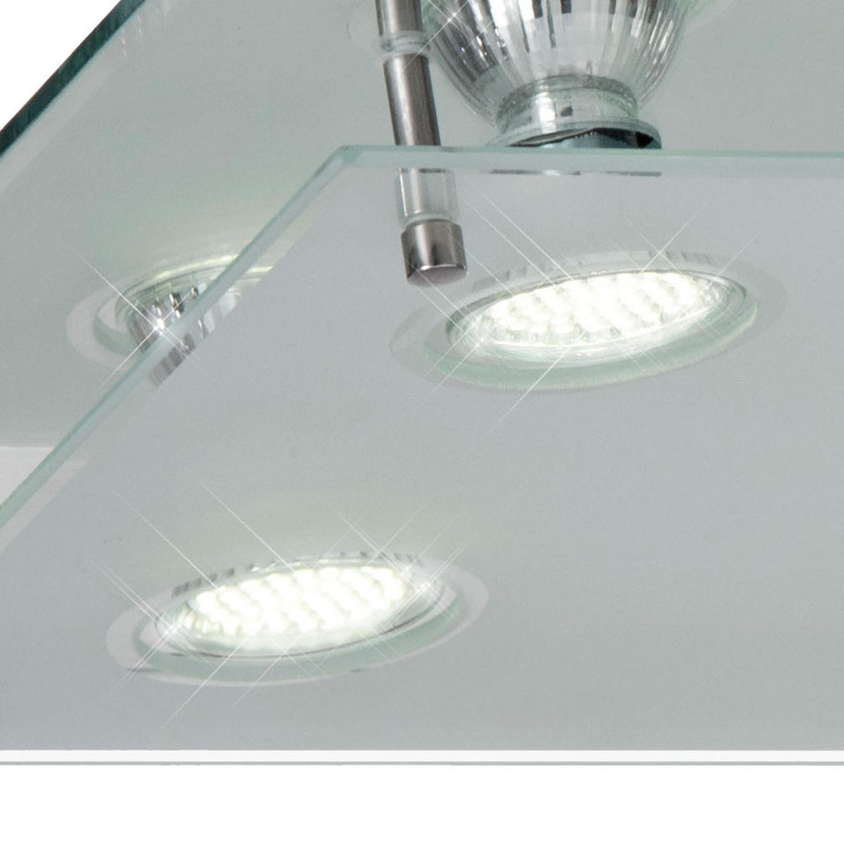 LED DECKENLEUCHTE ARENA Chrom Silber - Silberfarben, Glas (34/34/8cm) - Esto