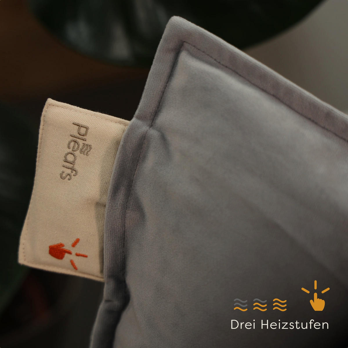 HEIZKISSEN Plush 45x45cm Black Coral - Grau, Textil (45/45cm) - Pleafs