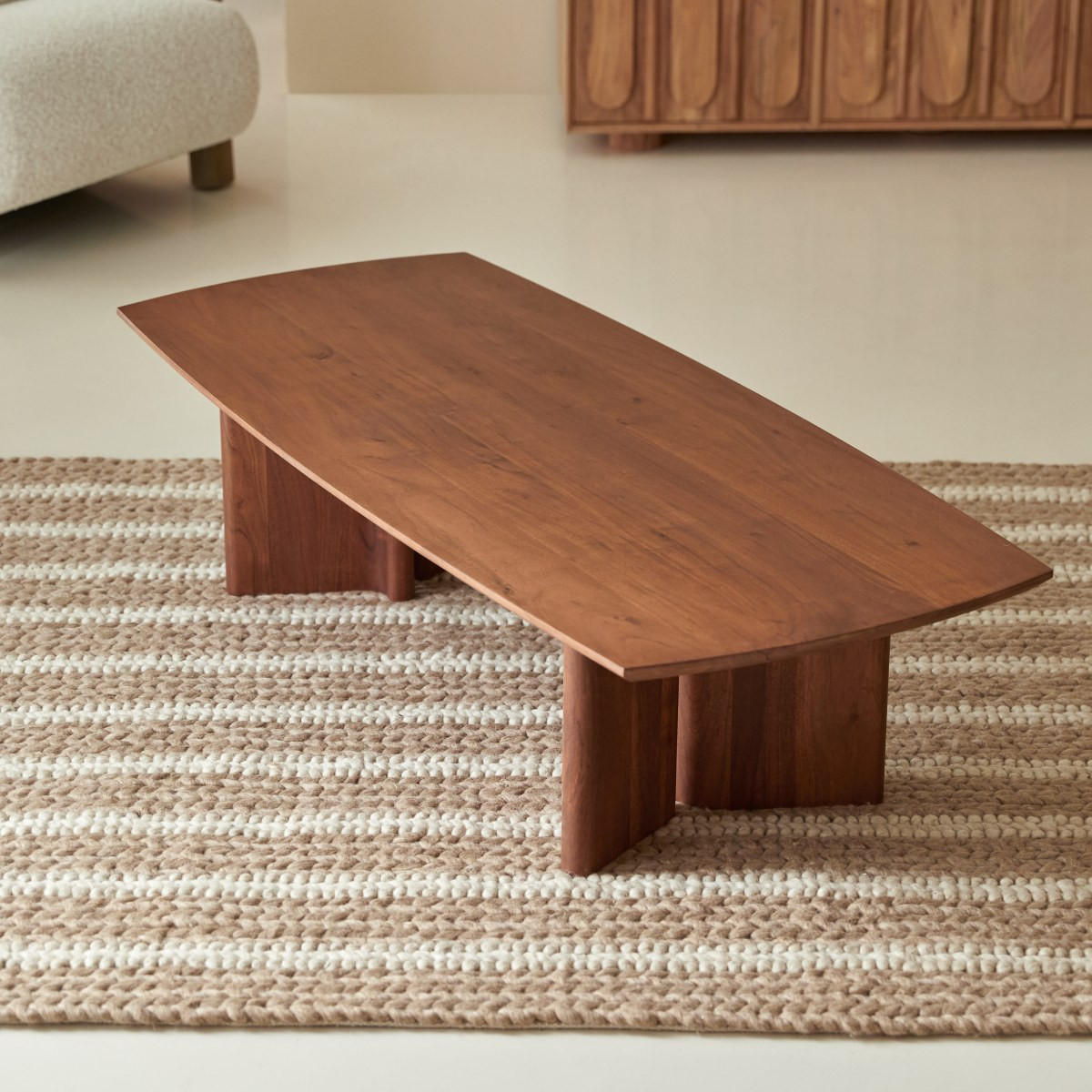 COUCHTISCH Suzanne Dunkelbraun aus Akazie - Dunkelbraun, Holz (60/140/35cm) - Tikamoon