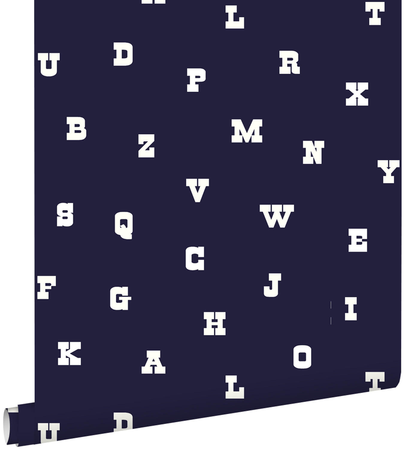 TAPETE Alphabet 53 cm x 10.05 m - Blau, Papier (53/0.1cm) - ESTAhome