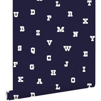 TAPETE Alphabet 53 cm x 10.05 m - Blau, Papier (53/0.1cm) - ESTAhome